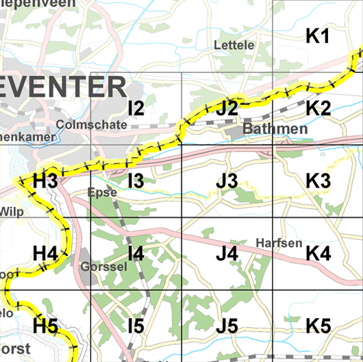 Leggerkaart deelgebied Rijn en IJssel