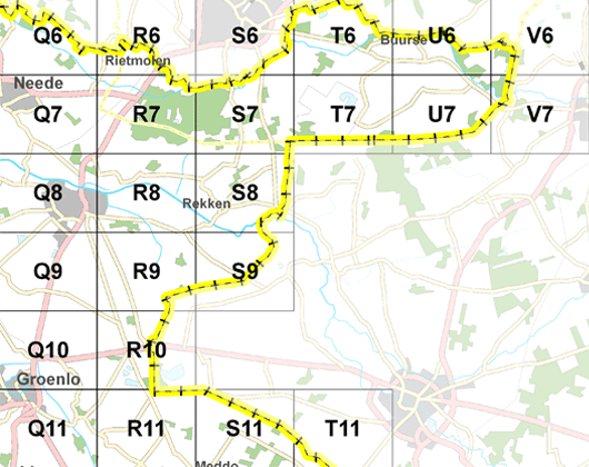 Leggerkaart deelgebied Rijn en IJssel