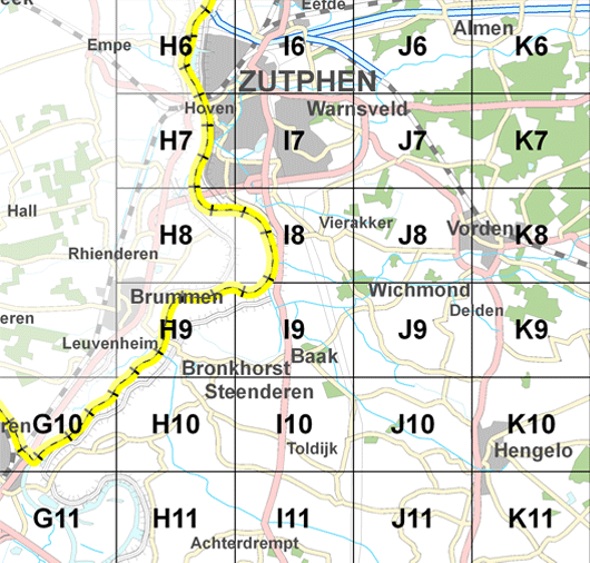 Leggerkaart deelgebied Rijn en IJssel